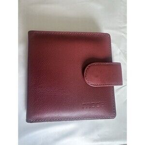 🧡Moda Spana Minimalist Leather Card/Cash Wallet Burgundy